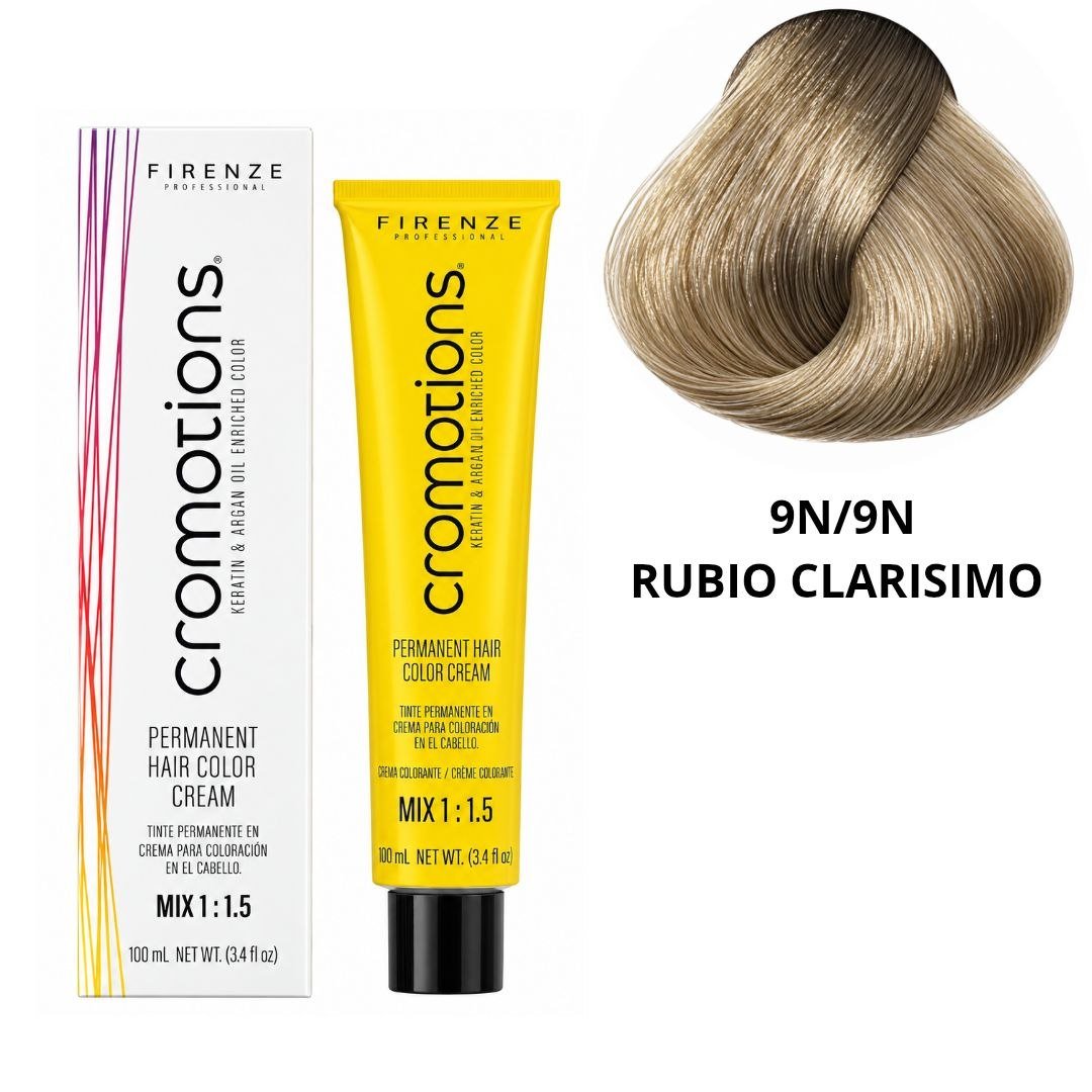 TINTE PERMANENTE EN CREMA CROMOTIONS 9N/9N RUBIO CLARISIMO FIRENZE PROFESSIONAL 100ML TINTE PERMANENTE EN CREMA CROMOTIONS 9N/9N RUBIO CLARISIMO FIRENZE PROFESSIONAL 100ML