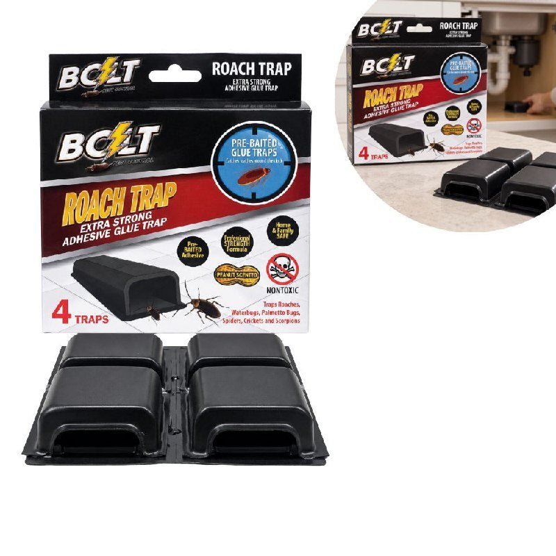 TRAMPAS ADHESIVAS PARA CUCARACHAS CON AROMA A MANÍ BOLT 4 PIEZAS (7X6CM C/U) TRAMPAS ADHESIVAS PARA CUCARACHAS CON AROMA A MANÍ BOLT 4 PIEZAS (7X6CM C/U)
